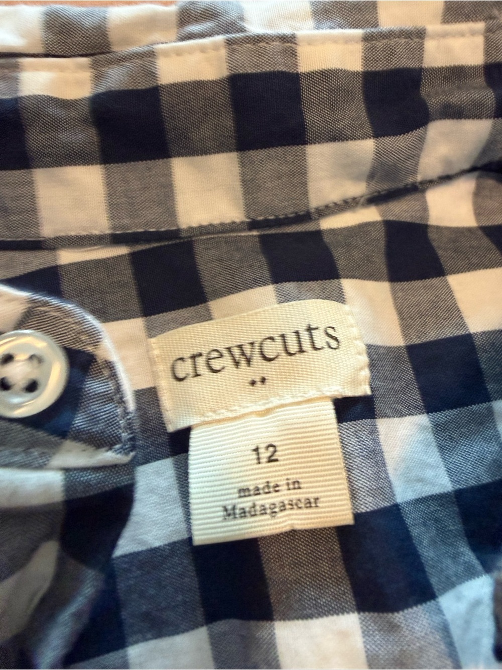 Crewcuts Blue and White Gingham Button-Down Shirt - Picture 2 of 3